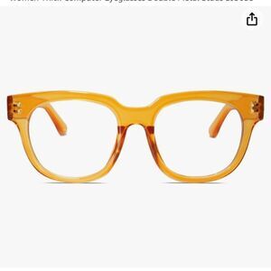Sojos‎ Oversized Square Blue Light Blocking EyeGlasses Crystal Orange Color